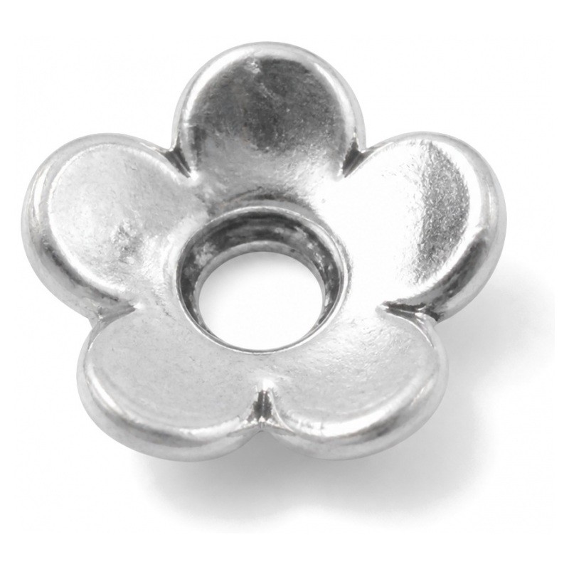 20 Coupelles Calottes pour Perles Fleur Argentée 6,5mm