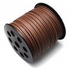 1 Mètre de Cordon Suédine Effet Cuir Chocolat 3mm pour la Création de Bijoux Fantaisie - DIY