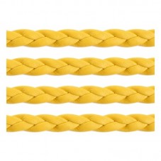 1 Mètre de Cordon Cuir Véritable Tressé Jaune 5mm pour la Création de Bijoux Fantaisie - DIY