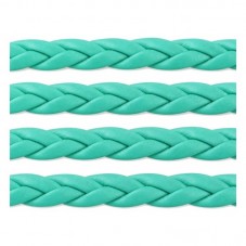 1 Mètre de Cordon Cuir Véritable Tressé Turquoise 5mm pour la Création de Bijoux Fantaisie - DIY