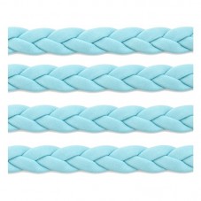 1 Mètre de Cordon Cuir Véritable Tressé Bleu Ciel 5mm pour la Création de Bijoux Fantaisie - DIY
