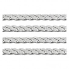 1 Mètre de Cordon Cuir Véritable Tressé Argenté 5mm pour la Création de Bijoux Fantaisie - DIY