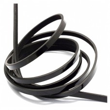1Mètre de Cordon Imitation Cuir Brillant Noir 5mm pour la Création de Bijoux Fantaisie - DIY