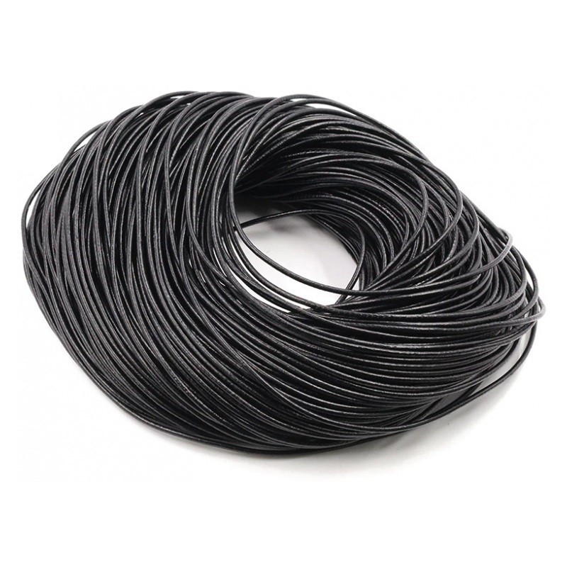 5 Mètres de Cordon Ciré en Coton Noir 1mm