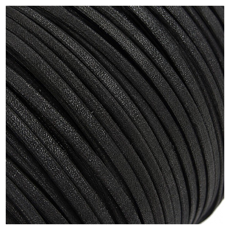 1 Mètre de Cordon Suédine Pailleté Noir 3mm