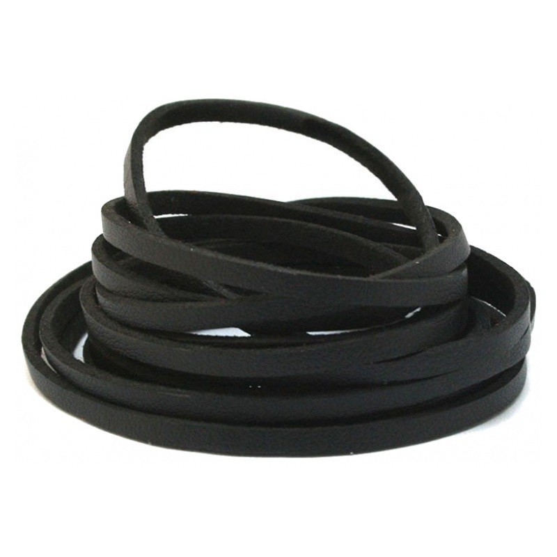 1 Mètre de Cordon Suédine Effet Cuir Noir 3mm