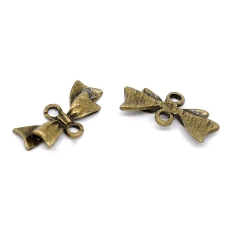 4 Connecteurs Noeuds Papillon Bronze 20x10mm