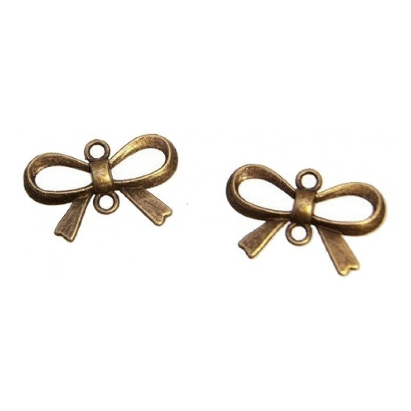 4 Connecteurs Noeuds Papillon Bronze 14x21mm