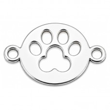 4 Connecteurs Patte Chien Chat Argenté 24x16mm pour la Création de Bijoux Fantaisie - DIY