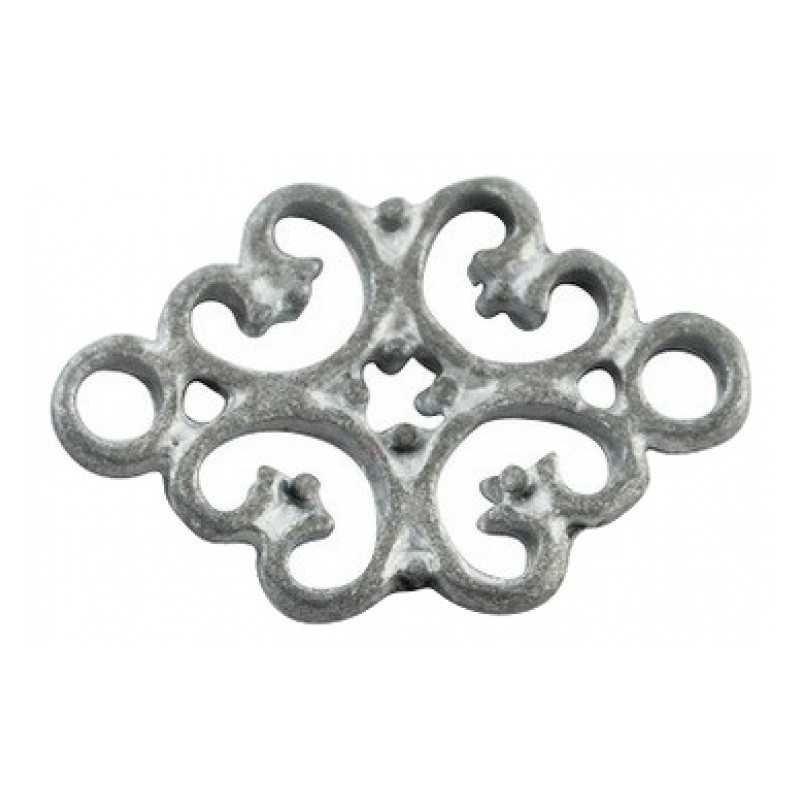 10 Connecteurs Arabesque Argenté 18x13mm