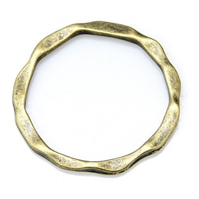 5 Connecteurs Rond Bronze 22mm