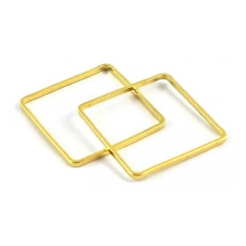10 Connecteurs Carré Doré 12x12mm