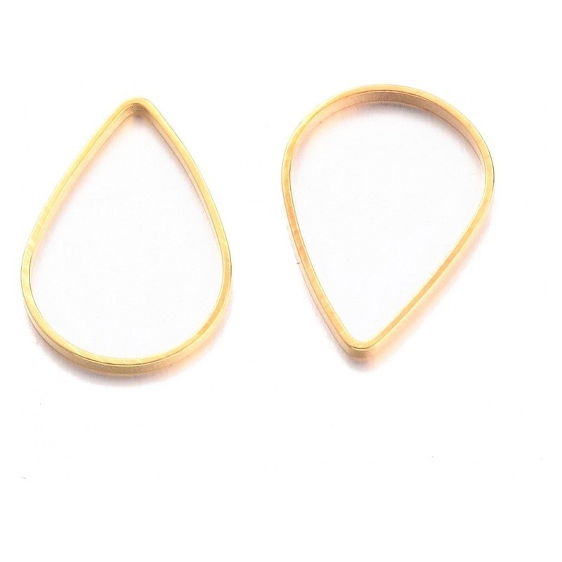 10 Connecteurs Goutte Doré 16x11mm