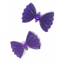 2 Grands Noeuds Papillon Connecteurs en Métal 25x37mm pour la Création de Bijoux Fantaisie - DIY