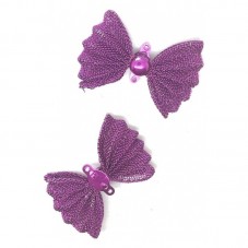 2 Grands Noeuds Papillon Connecteurs en Métal 25x37mm pour la Création de Bijoux Fantaisie - DIY