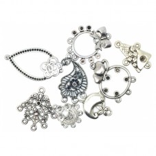 5 Connecteurs Aléatoires  Support Strass Argenté mm pour la Création de Bijoux Fantaisie - DIY