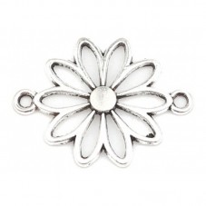 4 Connecteurs Fleur Argenté 20x25mm pour la Création de Bijoux Fantaisie - DIY