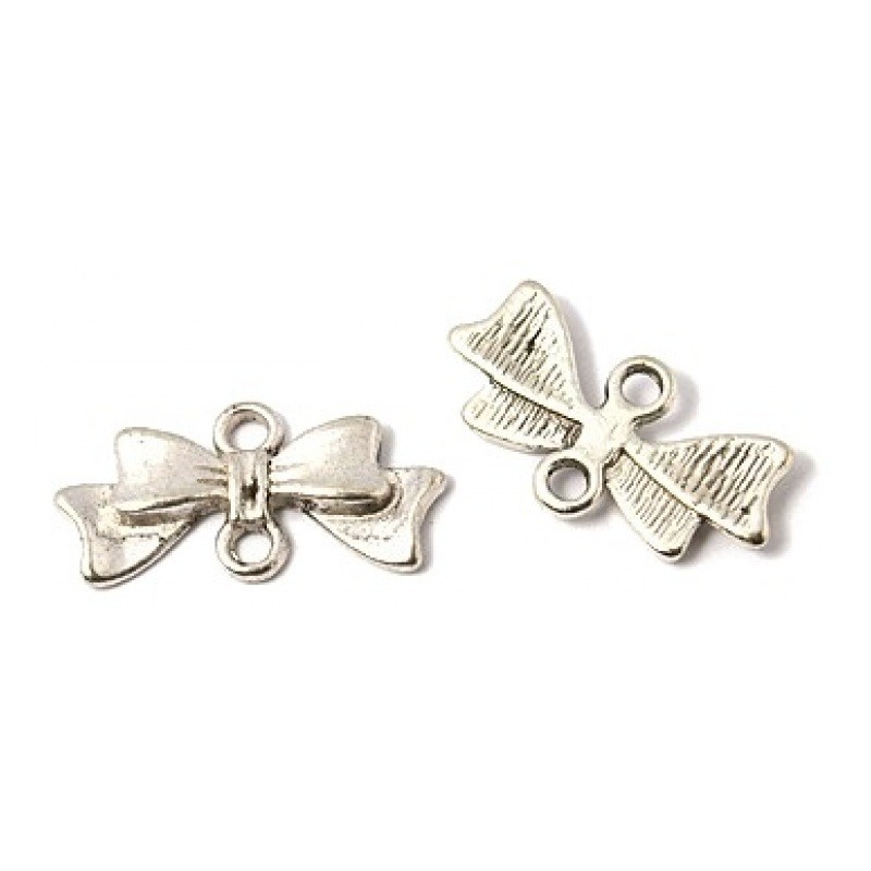 10 Connecteurs Noeud Argenté 20x10 mm