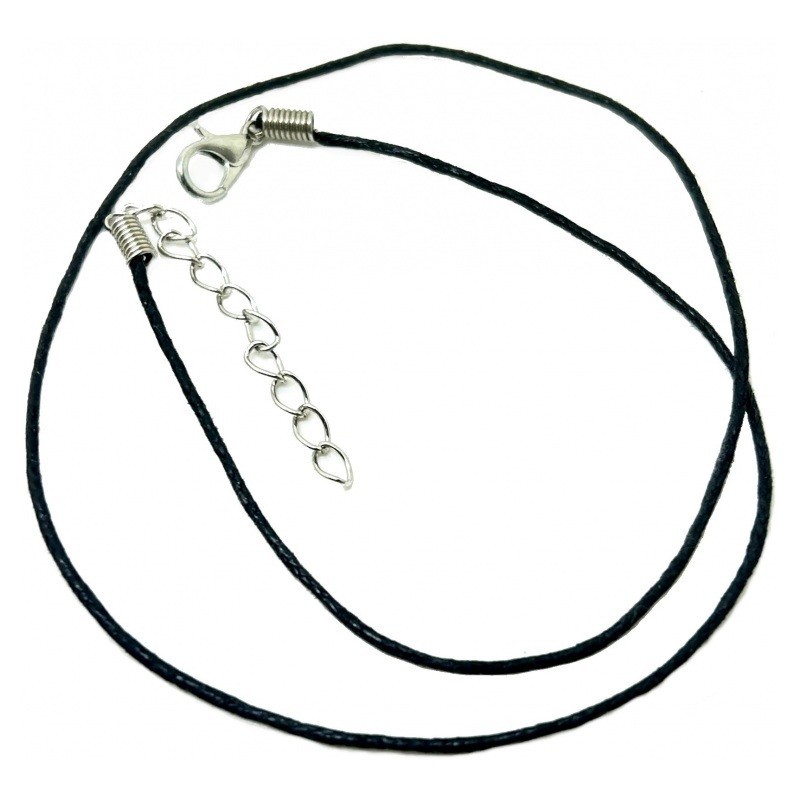 2 Colliers Cordon en Coton avec Chaîne d'Extension 43cm