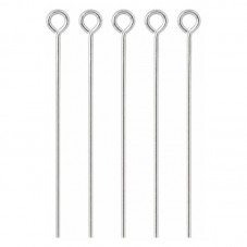 Sachet de 300 Tiges à Œil Argentées 40mm pour la Création de Bijoux Fantaisie - DIY