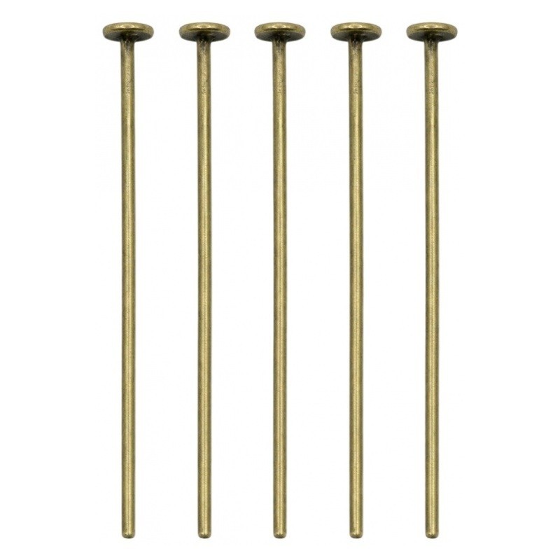 100 Tiges à Tête Plate Bronze 20mm