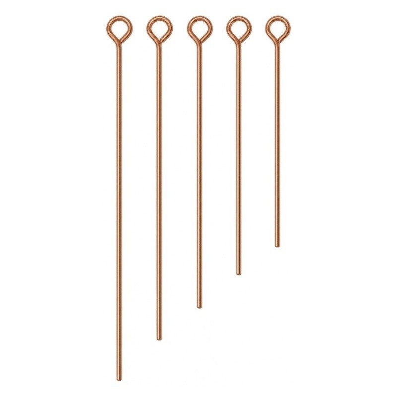 100 Tiges à Œil Cuivre Rouge Tailles Mixtes