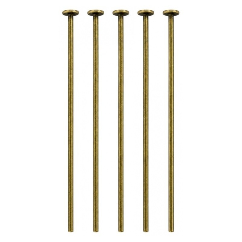 100 Tiges à Tête Plate Bronze 50mm