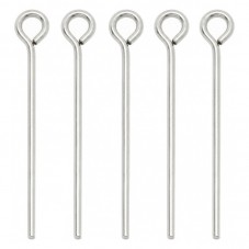 100 Tiges à Œil Argentées 18x0,7mm pour la Création de Bijoux Fantaisie - DIY