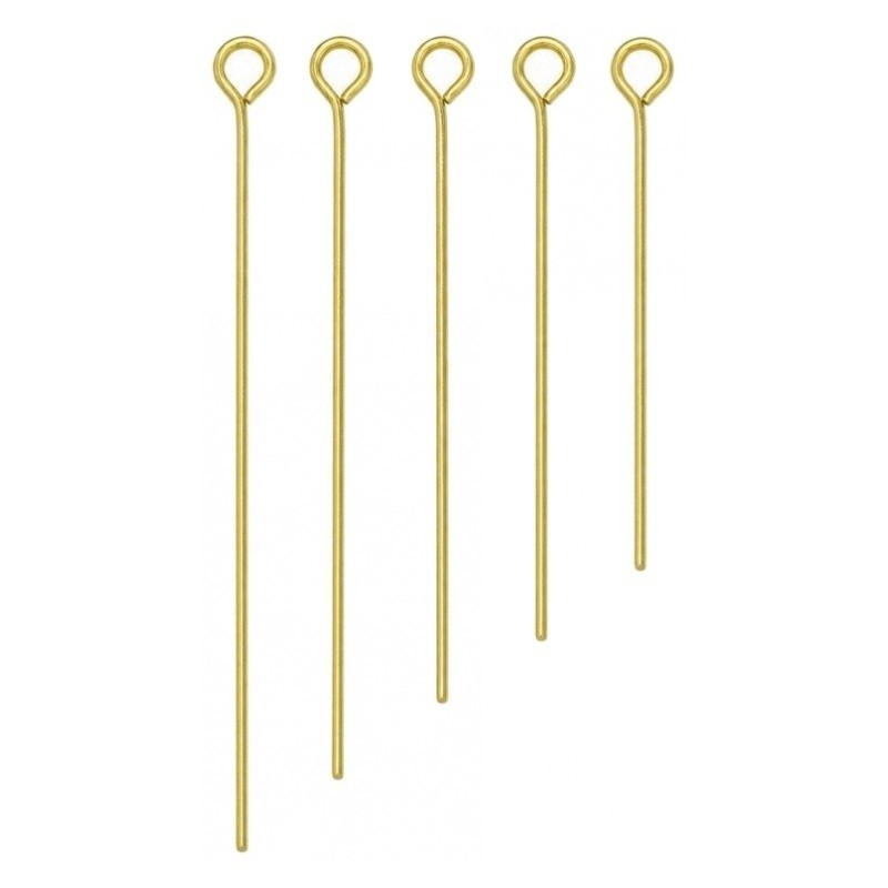 100 Tiges à Œil Dorées Tailles Mixtes