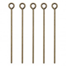 100 Tiges à Œil Bronze 30mm pour la Création de Bijoux Fantaisie - DIY