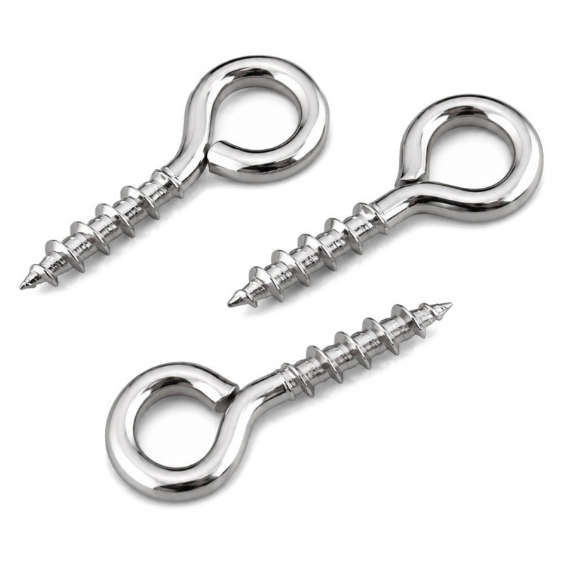 100 Pitons à Vis Argentés 8x4mm
