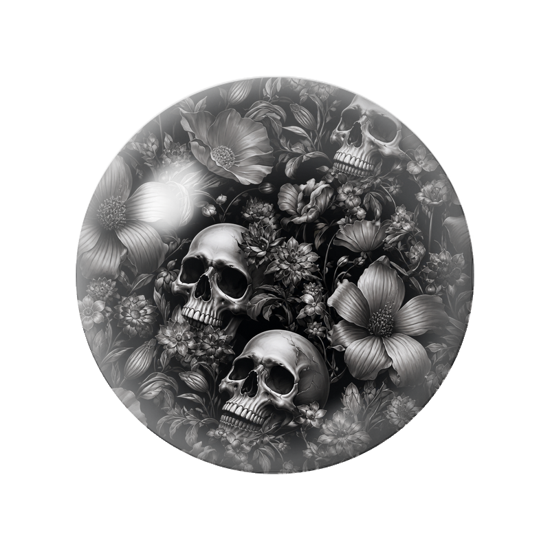 Cabochon en Verre Illustré Crânes dans un Jardin Sombre 12 à 25mm