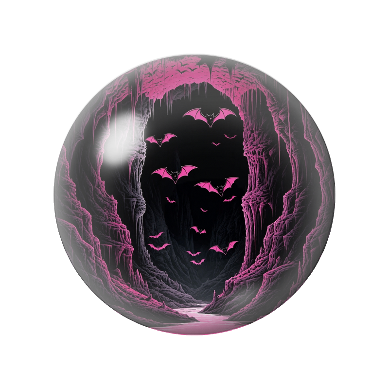 Cabochon en Verre Illustré Grotte Rose aux Chauves-Souris 12 à 25mm
