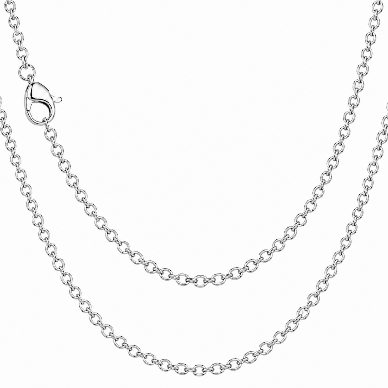 Collier Chaîne à Maille 4x3mm en Acier Inoxydable Argenté - 59cm Long