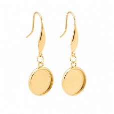 1 Paire de Support Boucle d'Oreille en Acier Inoxydable Doré pour Cabochon 12mm pour la Création de Bijoux Fantaisie - DIY