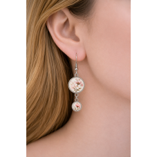 1 Paire de Support Boucle d'Oreille en Acier Inoxydable Argenté pour Cabochon 12 et 8mm