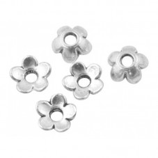 20 Coupelles Calottes pour Perles Fleur Argentée 6,5mm