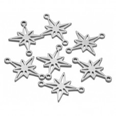 2 Connecteurs Étoile en Acier Inoxydable 18x14mm