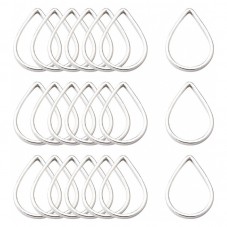 10 Connecteurs Goutte Argenté 11x7mm
