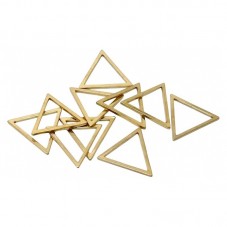 10 Connecteurs Triangle Doré en Acier Inoxydable 14x12mm