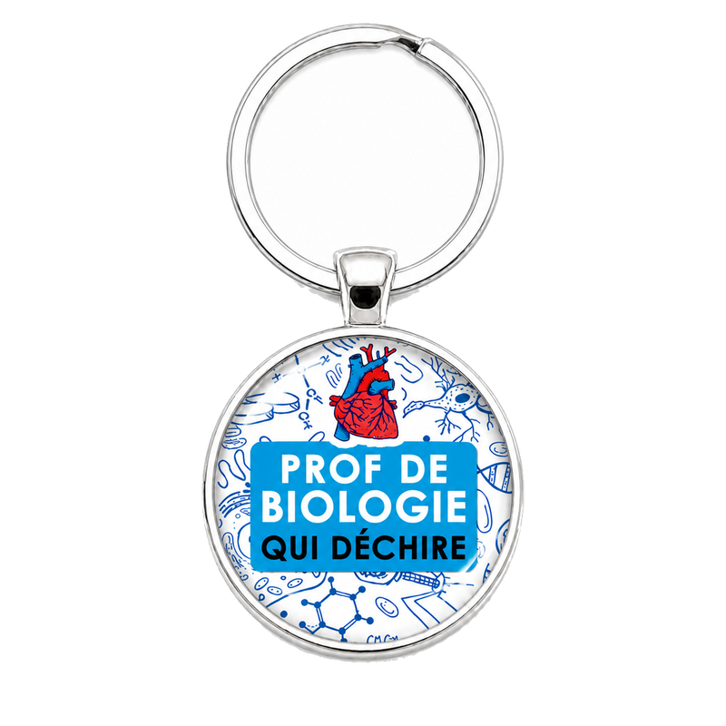 Porte-Clé Fait Main Prof de Biologie qui Déchire 25mm