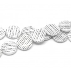 5 Perles Palet en Nacre Motif Écriture 20mm