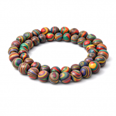 5 Perles en Résine Multicolores Artistiques 8mm