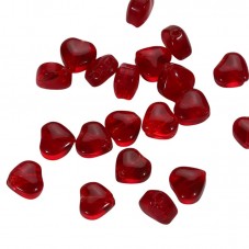 20 Perles en Verre Coeur Rouge 6mm