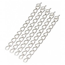 10 Chaînes, Chaînettes d'Extension Argentées 50mm pour la Création de Bijoux Fantaisie - DIY