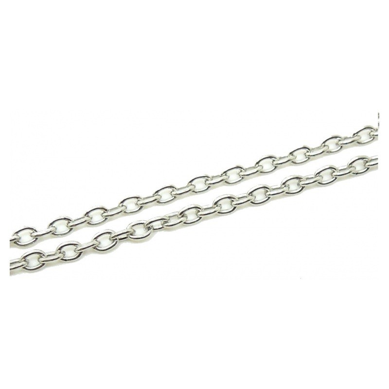 1 Mètre de Chaine à Mailles Platine 3x2mm