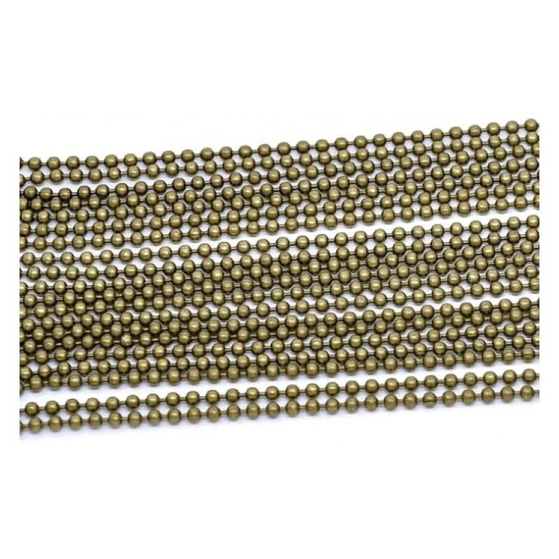 1 Mètre de Chaine à Bille Bronze 2mm
