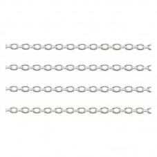 1 Mètre de Chaine à Maille Argentée 3x2mm pour la Création de Bijoux Fantaisie - DIY