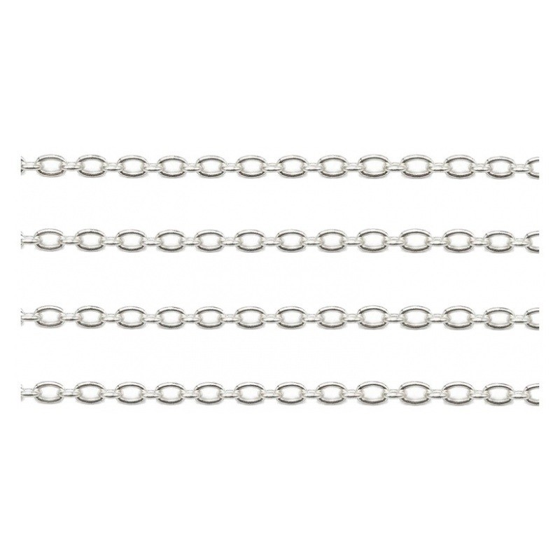 1 Mètre de Chaine à Maille Argentée 3x2mm