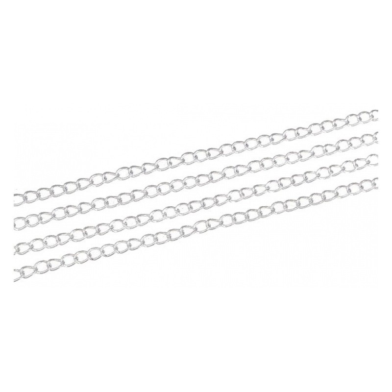 1 Mètre de Chaine Twist Argentée 5mm